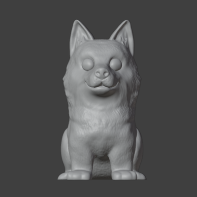 funko pop husky sanat köpek evcil hayvan 3d print model - Mito3D