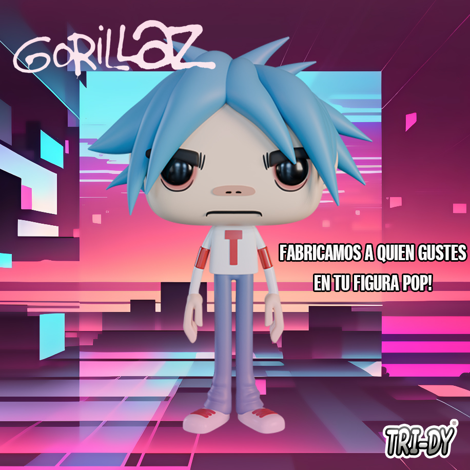 funko pop 2d stuart gorillaz jogos rocha banda 3D print model - Mito3D