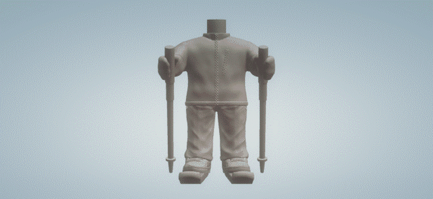 funko popular cuerpo esquiador hombre arte personalizado 3d print model - Mito3D