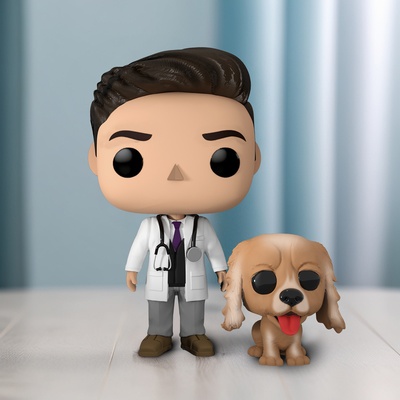 funko pop doktor + mascota sanat özel personalizado 3d print model - Mito3D