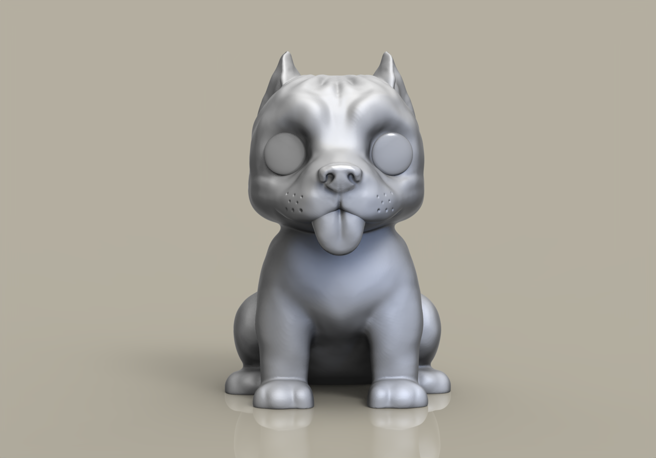 funko pop dog american bully custom 3D print model - Mito3D