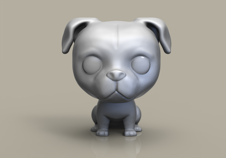 funko pop dog american staffordshire custom 3d print model - Mito3D
