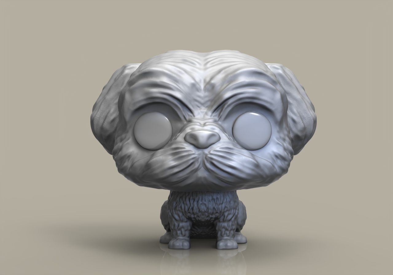 funko pop dog bichon maltese custom 3D print model - Mito3D