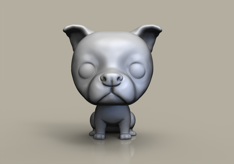funko pop cão pitbull personalizadas 3d print model - Mito3D