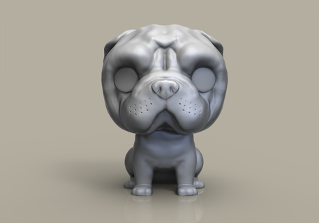 funko pop cão Shar Pei personalizadas 3d print model - Mito3D