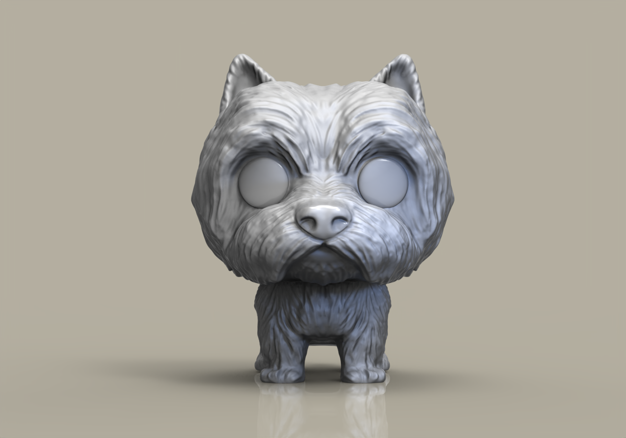funko pop chien Ouest montagnes Douane 3D print model - Mito3D