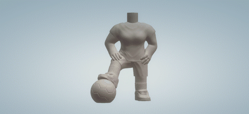 funko pop female soccer player body art custom footballer 3d print model - Mito3D
