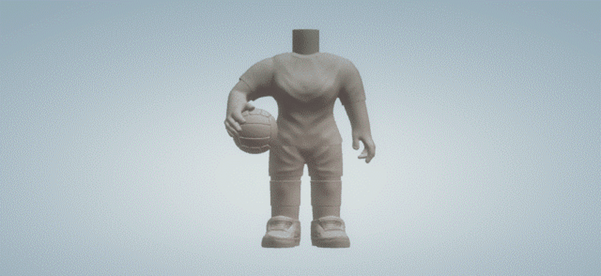funko pop femelle volley ball joueur corps art douane 3d print model - Mito3D