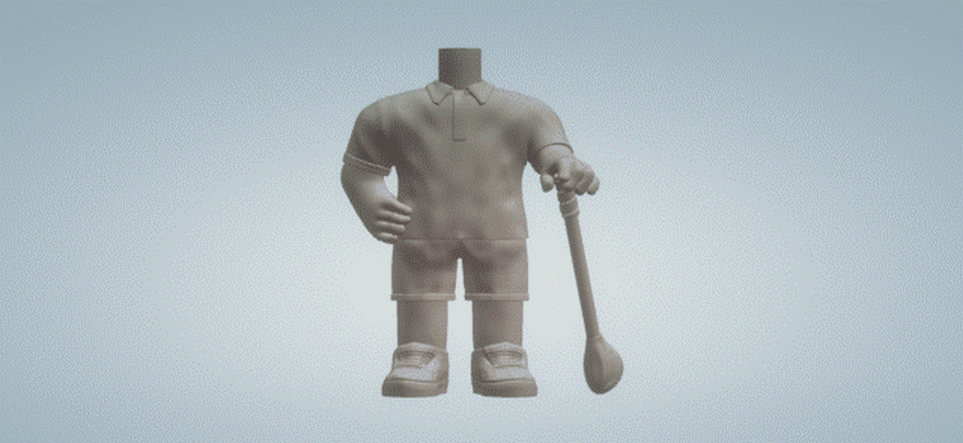 funko pop homme golf corps art douane 3d print model - Mito3D
