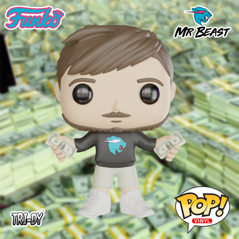 funko pop fera youtuber mrbeast ingressos 3D print model - Mito3D