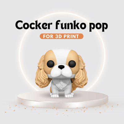 funko pop of cocker arte cane mascotte cucciolo spaniel 3d print model - Mito3D