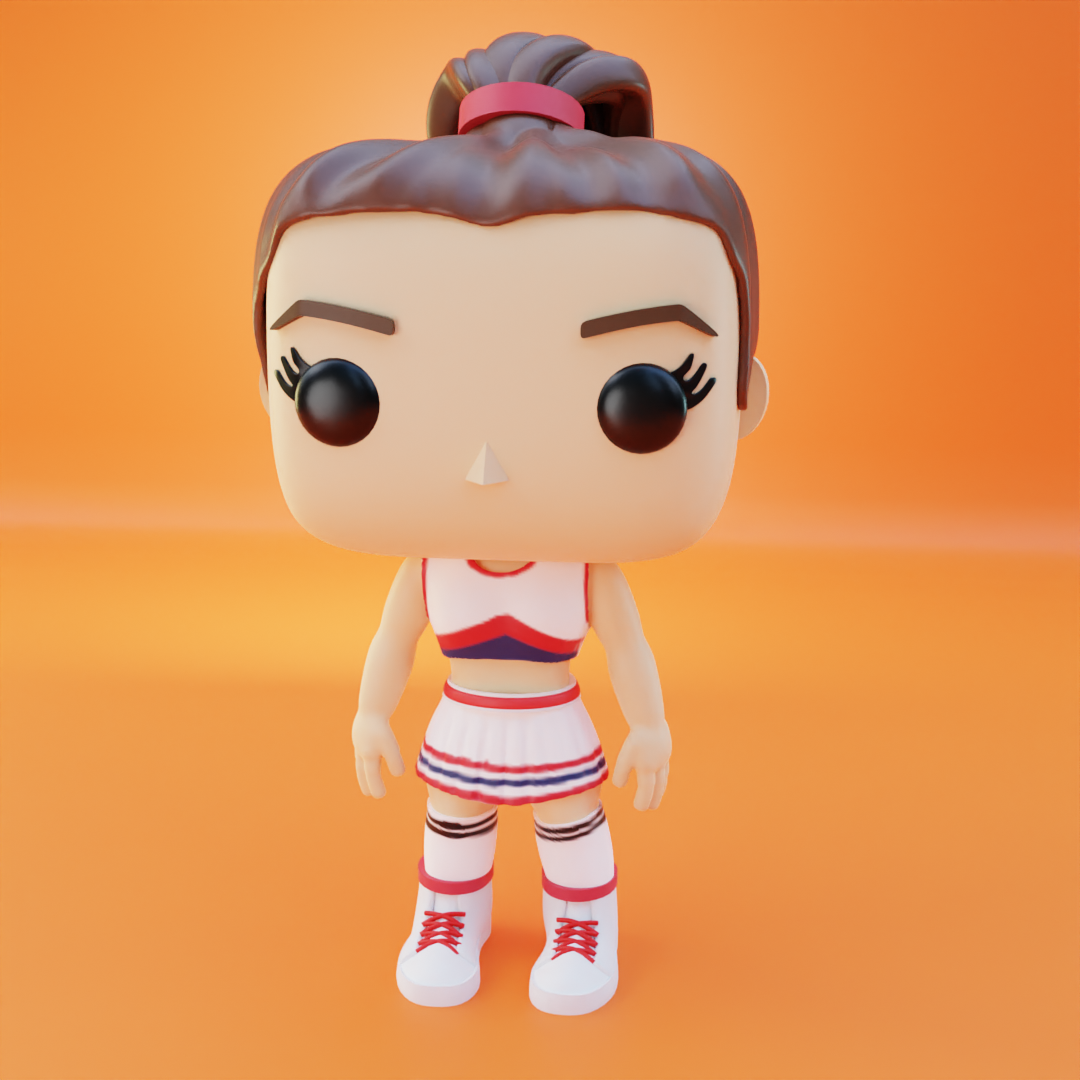 funko pop pom girl jeu personnage modélisation juegos art jouet juguetes conception numérique modelado 3d 3D print model - Mito3D