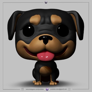 funko pop rottweiler custom pet's rott mascot dog funkopop funkopet fanart cat pet animal toy 3d print model - Mito3D