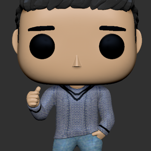 funko ross geller chibi rie toy cartoon friends 3D print model - Mito3D