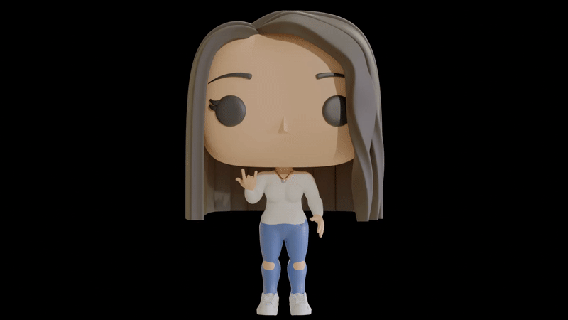 funko woman v3 funkopop pop customized man box personalized child girl rock music hair vynil metal 3d print model - Mito3D