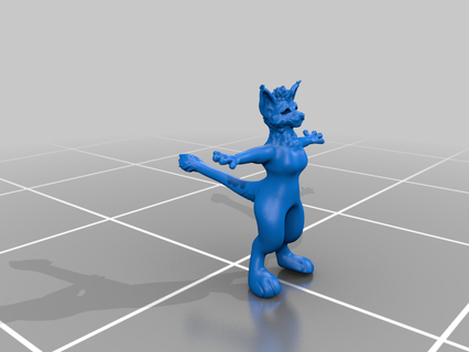 froussard félin personnage anthropomorphe avatar chat velu animaux créatures art 3d print model - Mito3D