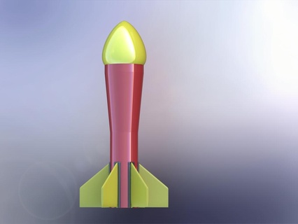 komisch Rakete Modell 3d print model - Mito3D