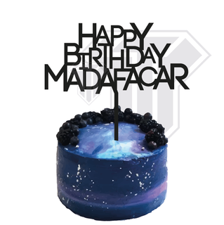 funny - happy irthday madafacar cake topper birthday 3d print model - Mito3D
