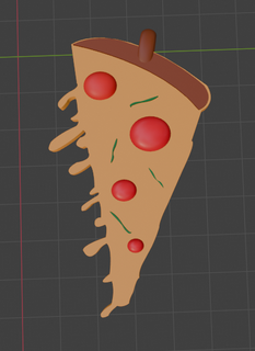 divertente carina Pizza orecchino pendente medaglia fascino 3d print model - Mito3D