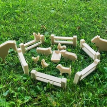 funny farm set animals toy art dog cat sheep cow horse chicken fence rooster kid kids children 3d print model - Mito3D