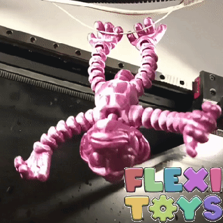 drôle flexi print in place singe jouet récupéré jouets flexibles printinplace créature téléphone 3d print model - Mito3D