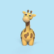 funny giraffe art fun cute sculpture animal toy miniatures play decorative cartoon preschool zoo safari 3d print model - Mito3D