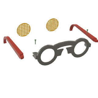 engraçado óculos moda Vejo míope quadro Armação ramo noel stl impressão 3d 3d print model - Mito3D