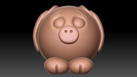 funny pig cartoon animal miniatures figurines 3dprint cute fun 3d 3dprinting 3d print model - Mito3D