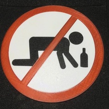 funny sign - no crawl drink art alcohol drinking don't lammesky 3d print model - Mito3D