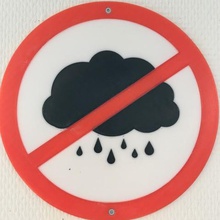 divertente segno - non piove, le nuvole art senza pioggia lammesky 3d print model - Mito3D