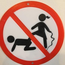 funny sign - no wipping girl art don't hit man lammesky 3d print model - Mito3D