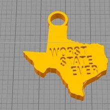 komik Teksas anahtarlık 3d print model - Mito3D