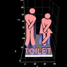 funny toilet displays various sign 3d print model - Mito3D