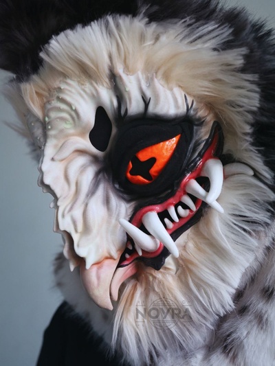 furry head base demonic owl stolas helluva boss demon halloween mask cosplay 3d print model - Mito3D