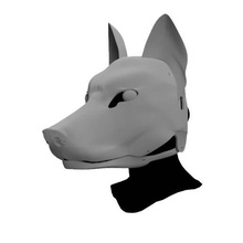 furry head game cosplay wolf 3d print model - Mito3D