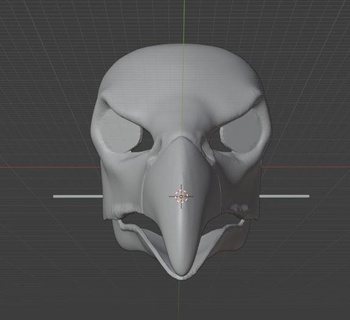 fursuit base tête chauve Aigle velu masque oiseau 3d print model - Mito3D