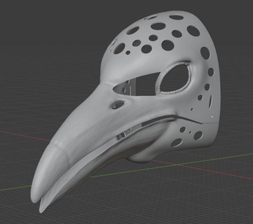 cabeza fursuit cuervo Moviente mandíbula peludo fantasía cosplay animal disfraz máscara 3d print model - Mito3D