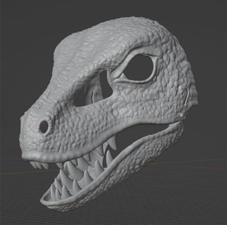 kürklü kafa velociraptor hareketli çene oyun kürk fantezi Kostüm oyunu hayvan kostüm Raptor Dinozor 3d print model - Mito3D