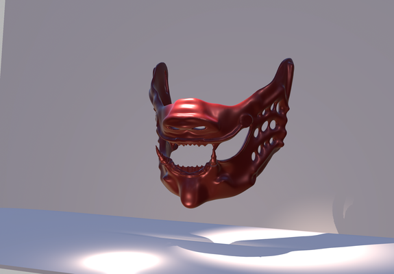 furia oni máscara 3d print model - Mito3D
