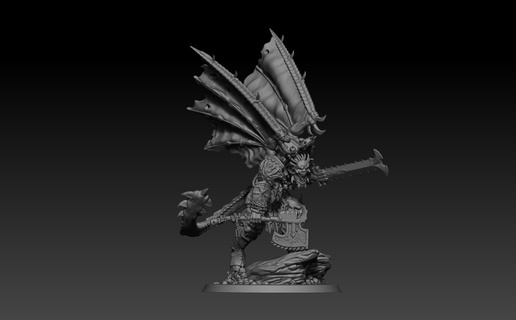 furyon - demon prince presupported warmace69 deomn rage angry tabletop wargame roleplay proxy miniature gaming fantasy sci-fi art toy chaos meat eaters planet 3d print model - Mito3D