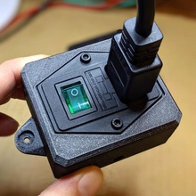 fused c14 switch box green tool electronics power connector iec320 enclosure 3d print model - Mito3D