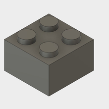 fusion 360 2x2 lego block generator game toy compatible brick legos 3d print model - Mito3D