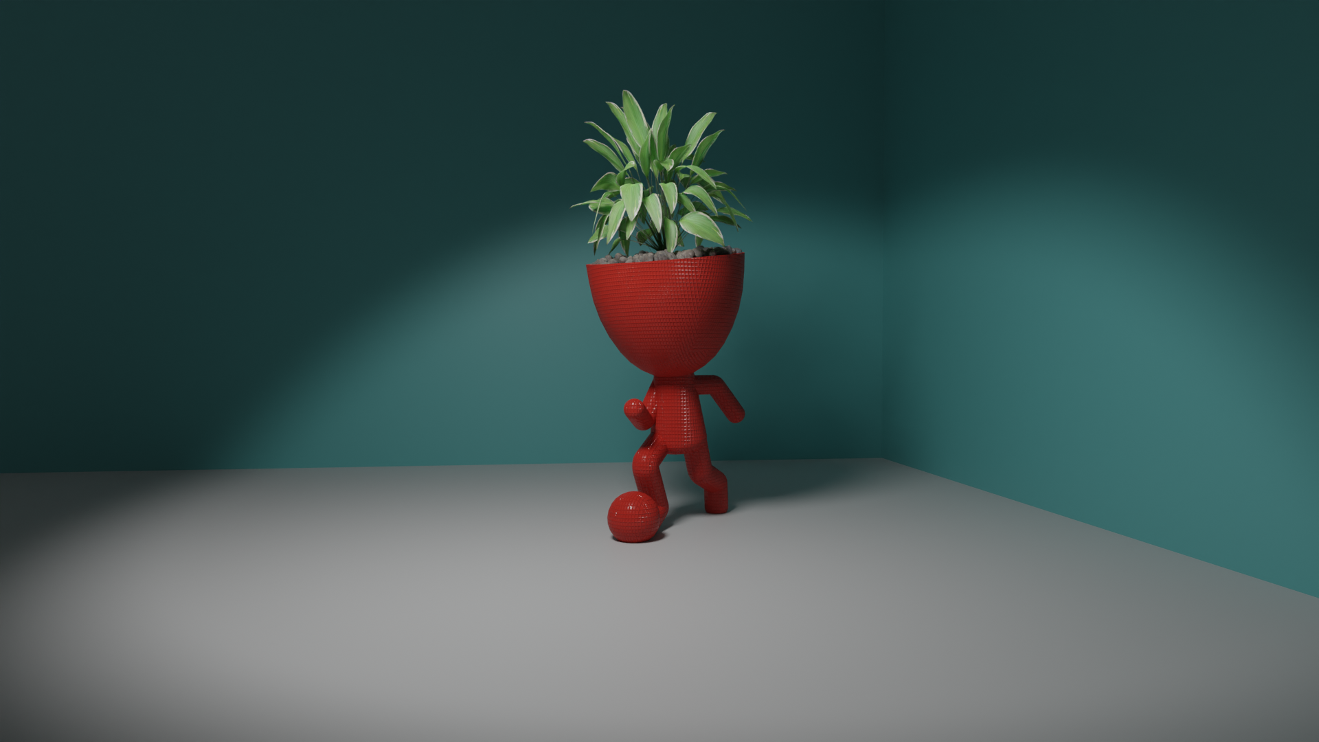 futbolito desktop flower pot plants matera matero desk flowers robertplant robert plant 3D print model - Mito3D