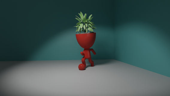 futbolito desktop flower pot plants matera matero desk flowers robertplant robert plant 3d print model - Mito3D