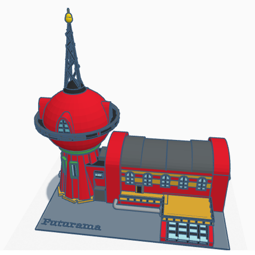 futurama planet Rápido Moda planeta edificio arquitectura serie animación dibujo popular famoso 3D print model - Mito3D