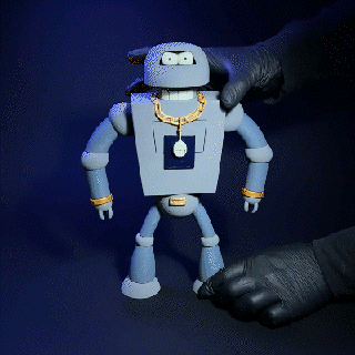 futurama 3d joey tapete rato brinquedo robô dobrar roberto 3d print model - Mito3D