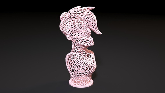 futurama leela extraterrestre personaje dibujos animados modelo esculturas figura Arte miniaturas colección juegos estructura metálica voronoi decoración lámpara cable 3d print model - Mito3D
