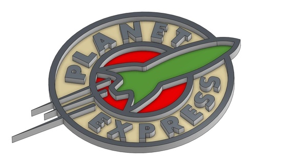 futurama planet express logo Art logo futurama planet express planet express patch  3d print model - Mito3D