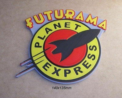 futurama pianeta esprimere manifesto cartello logo tv serie disegni animato 3d print model - Mito3D