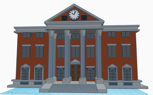 future- hill valley clocktower future courthouse delorean time machine buildings structures 3d print model - Mito3D